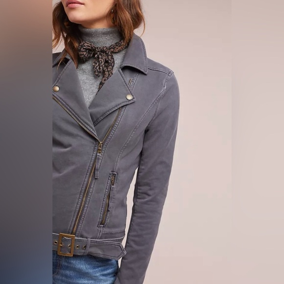 Anthropologie Jackets & Blazers - Marrakech Ryder Moto Jacket Anthropologie brand grey size small petite NO BELT